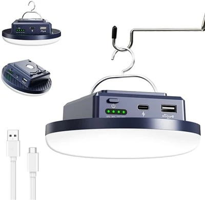 أضواء التخييم المحمولة USB في الهواء الطلق قابلة للشحن