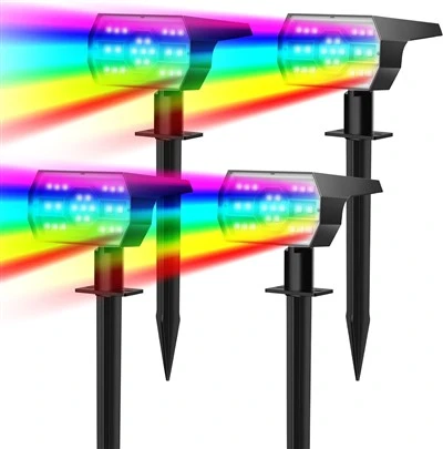 متعدد الألوان RGB في الهواء الطلق أضواء تغيير اللون الشمسية للمناظر الطبيعية ساحة الحديقة